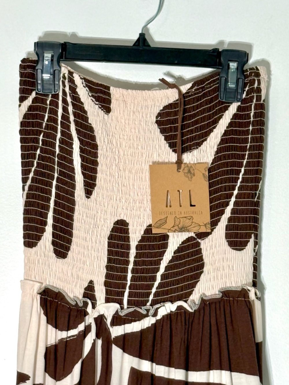 Abel The Label Anthropologie Chocolate/Peachy Cream Floral Maxi Dress - Picture 3 of 3